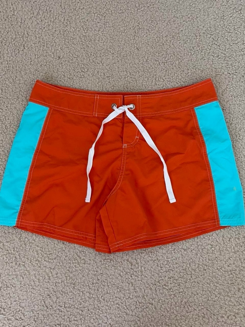 Tommy Bahama Orange Swim Shorts with Aqua Side Panels